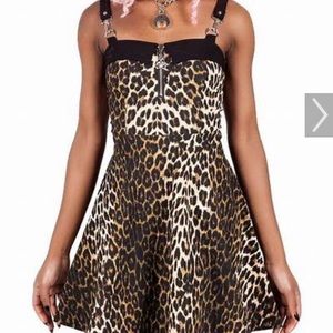 Killstar wild side leopard animal print skater dress sz sm small euc nwot
